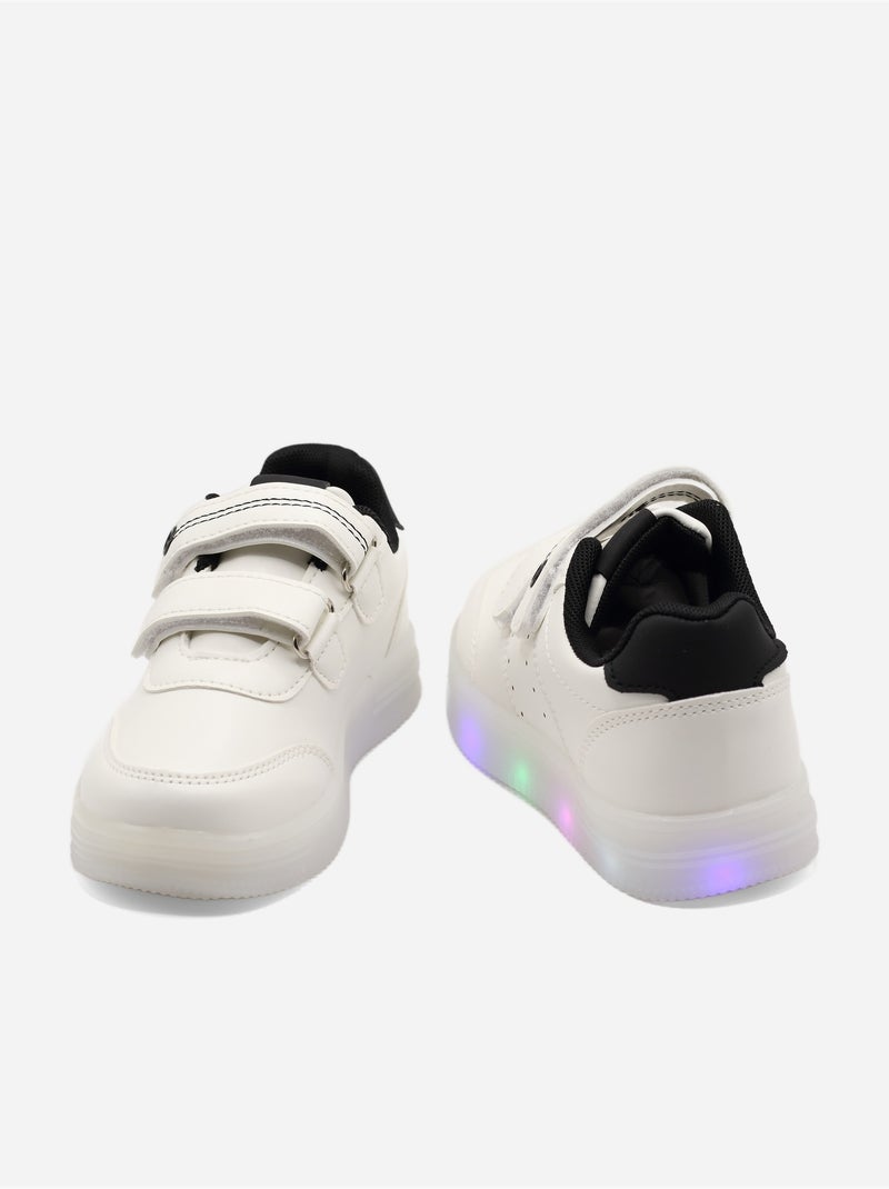 Baskets lumineuse Blanc Noir - Kiabi