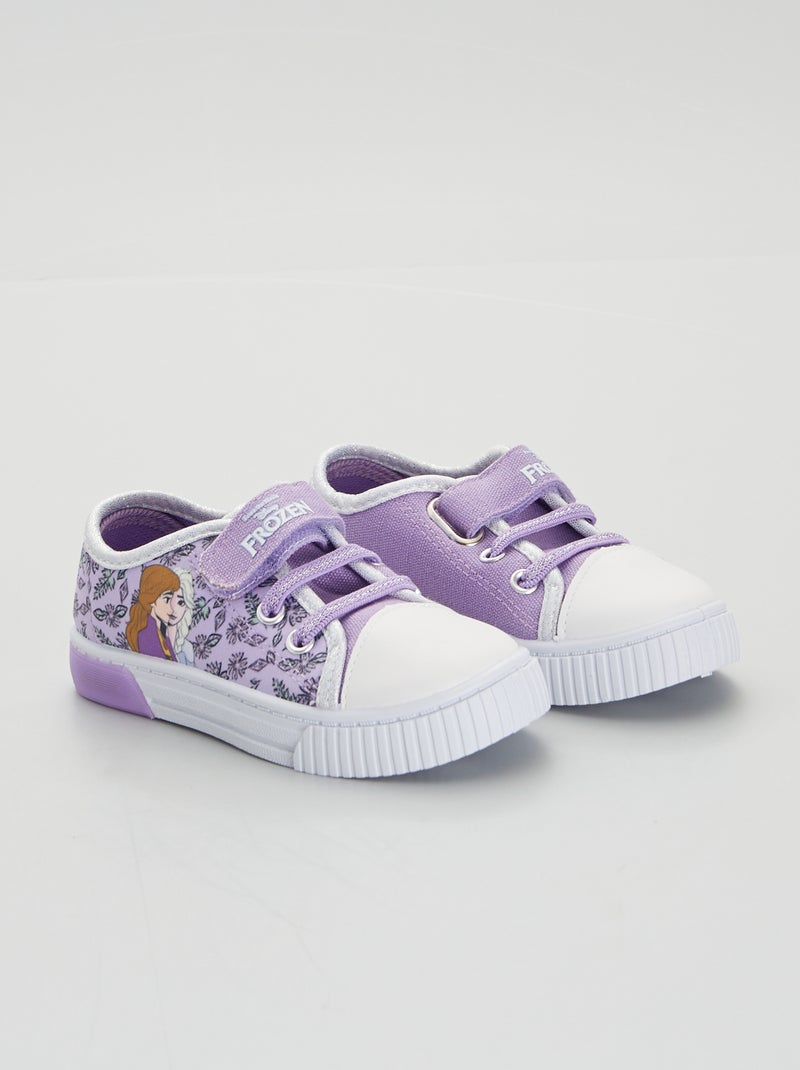 Baskets lumineuses en toile 'Reine des Neiges' Violet - Kiabi