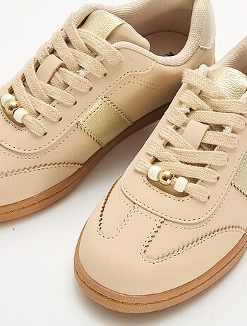 Baskets mode avec empiècements imprimés léopard