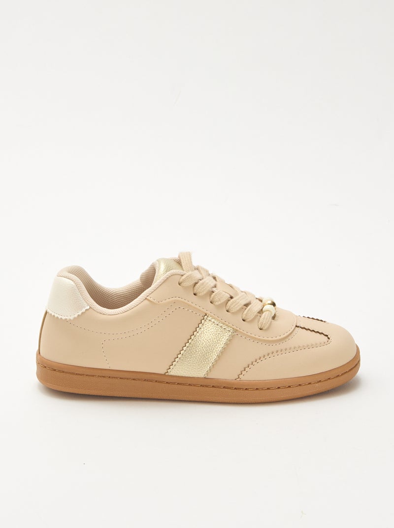 Baskets mode avec empiècements imprimés léopard Blanc - Kiabi
