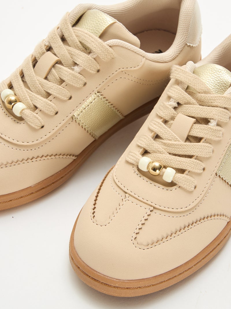 Baskets mode avec empiècements imprimés léopard Blanc - Kiabi