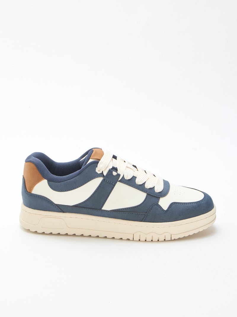 Baskets modernes tricolore Bleu - Kiabi