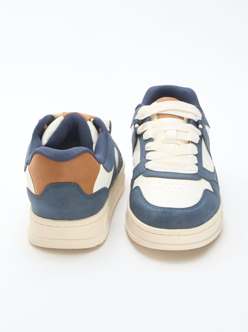 Baskets modernes tricolore Bleu - Kiabi