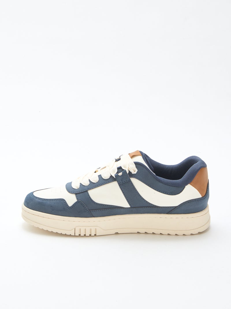 Baskets modernes tricolore Bleu - Kiabi