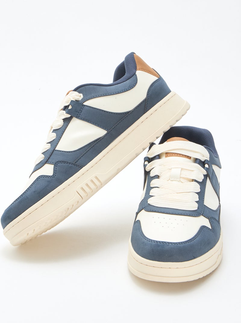 Baskets modernes tricolore Bleu - Kiabi