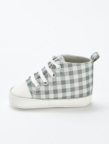 Baskets montantes à carreaux