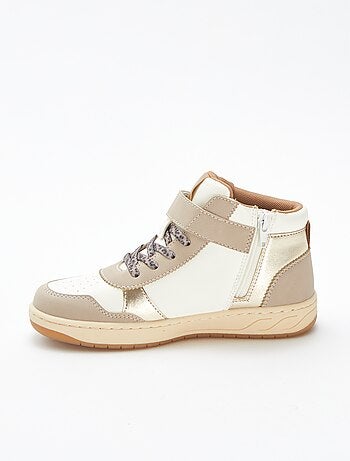 Baskets montantes à scratchs et lacets