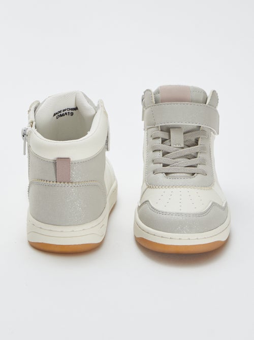 Baskets montantes à scratchs et lacets - Kiabi