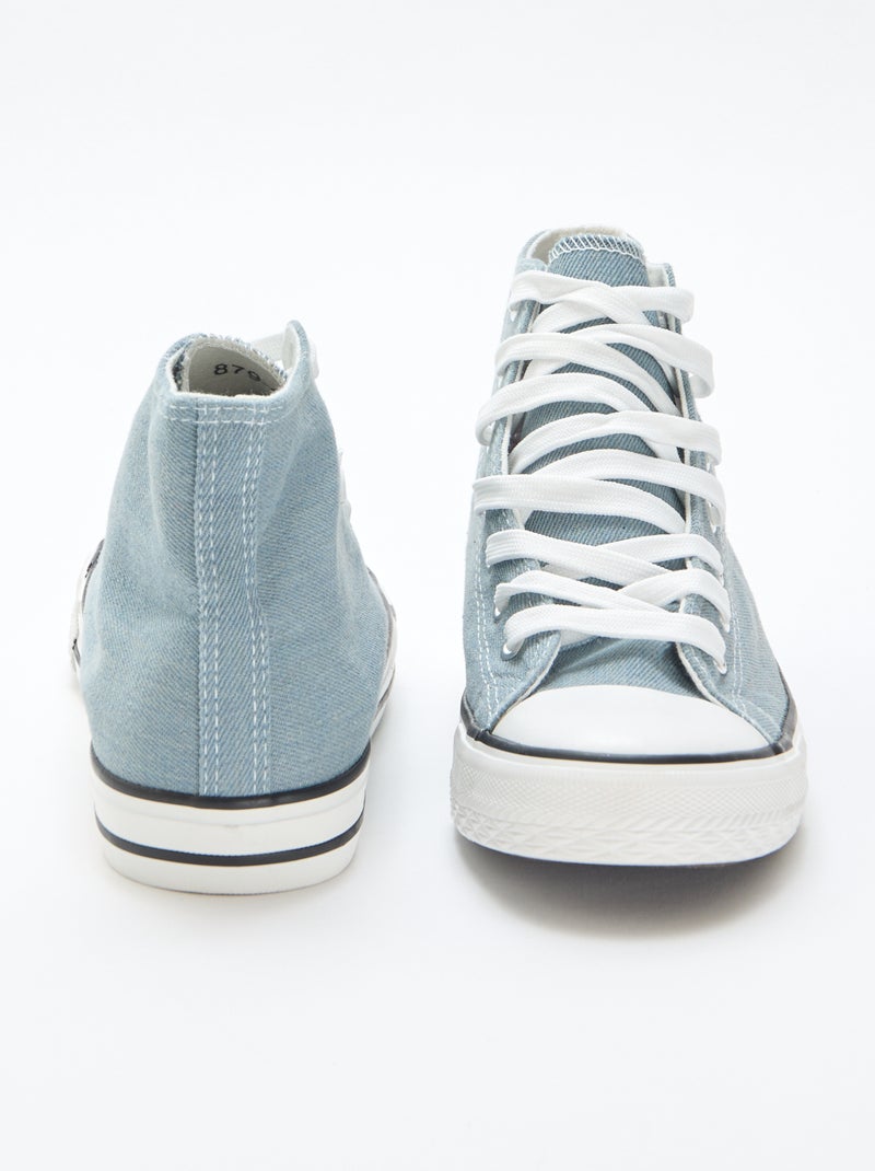 Baskets montantes en denim Bleu - Kiabi