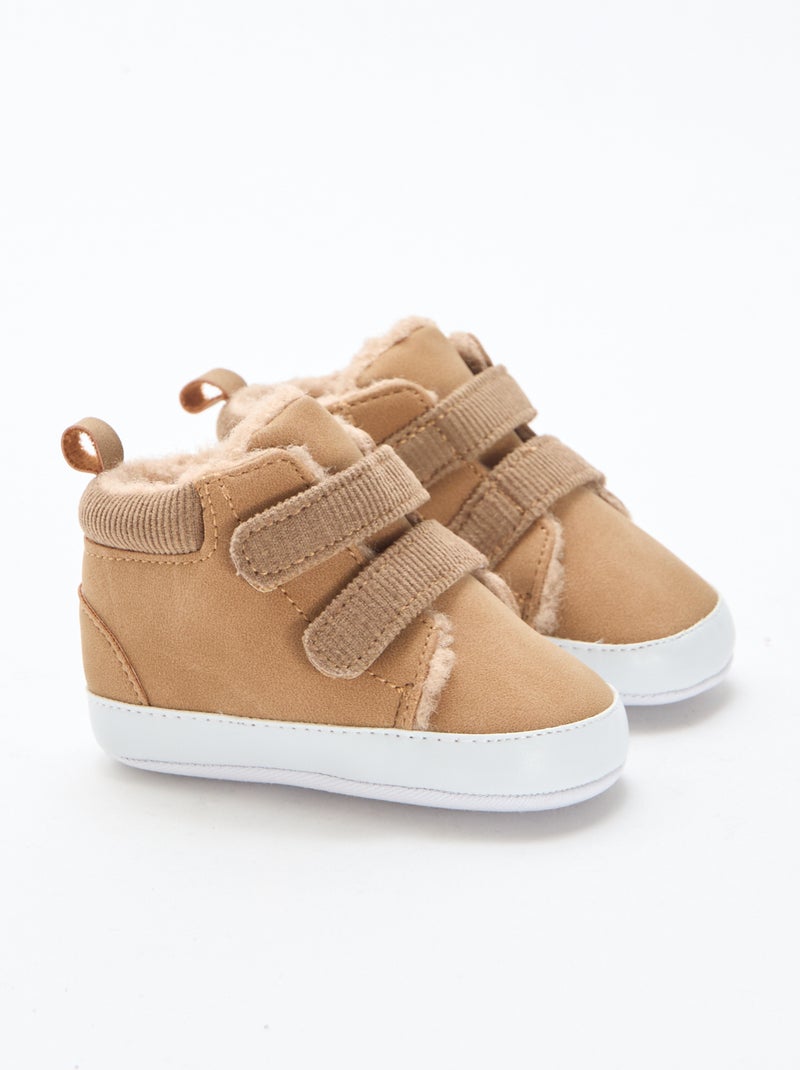 Baskets montantes en suedine Marron - Kiabi