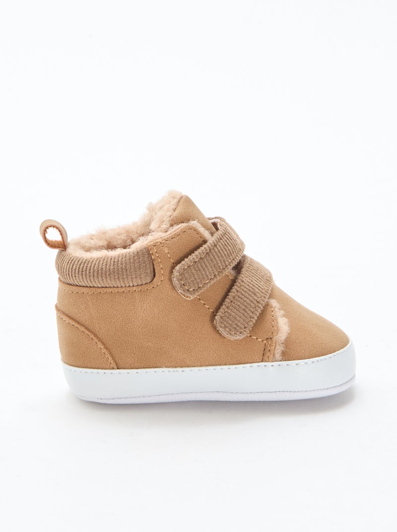 Baskets montantes en suedine Marron - Kiabi
