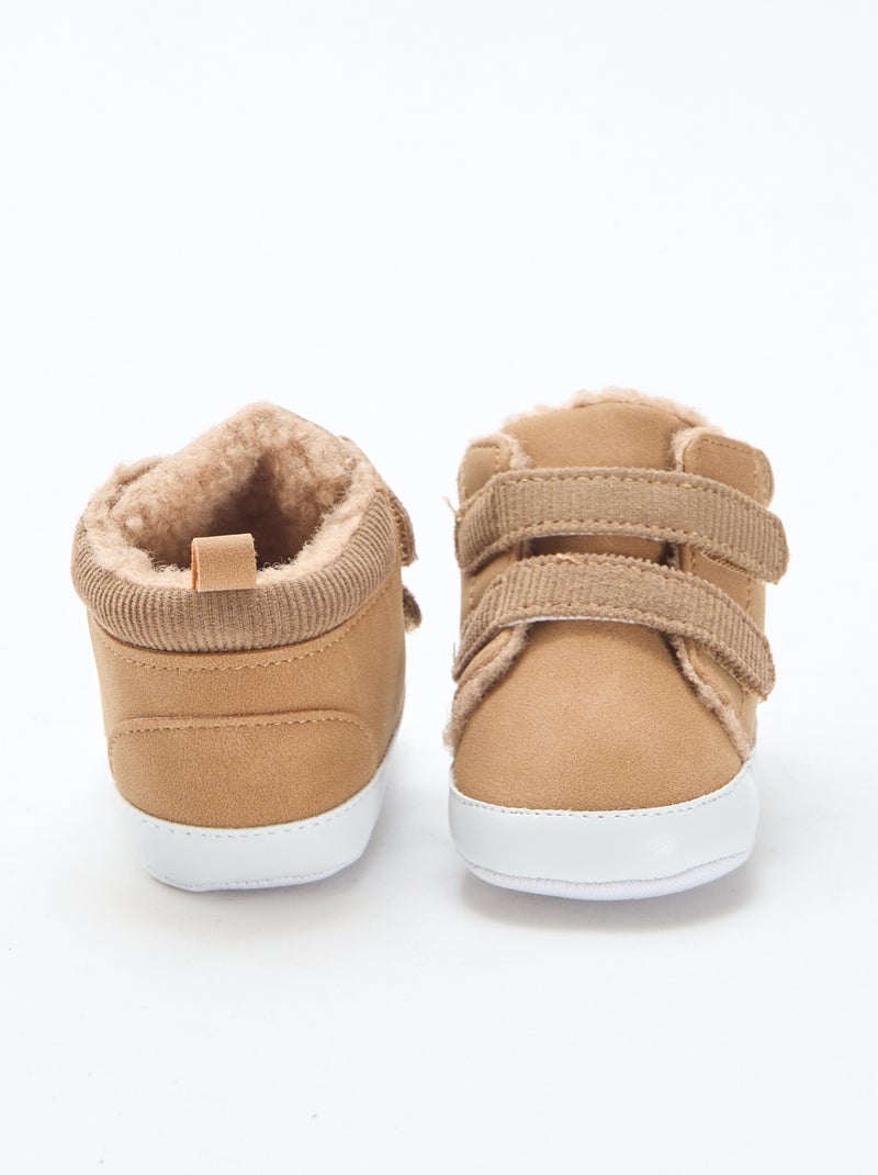 Baskets montantes en suedine Marron - Kiabi