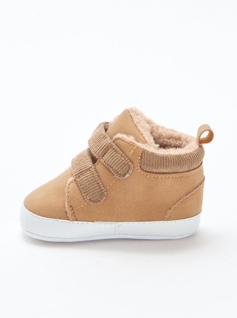 Baskets montantes en suedine Marron - Kiabi