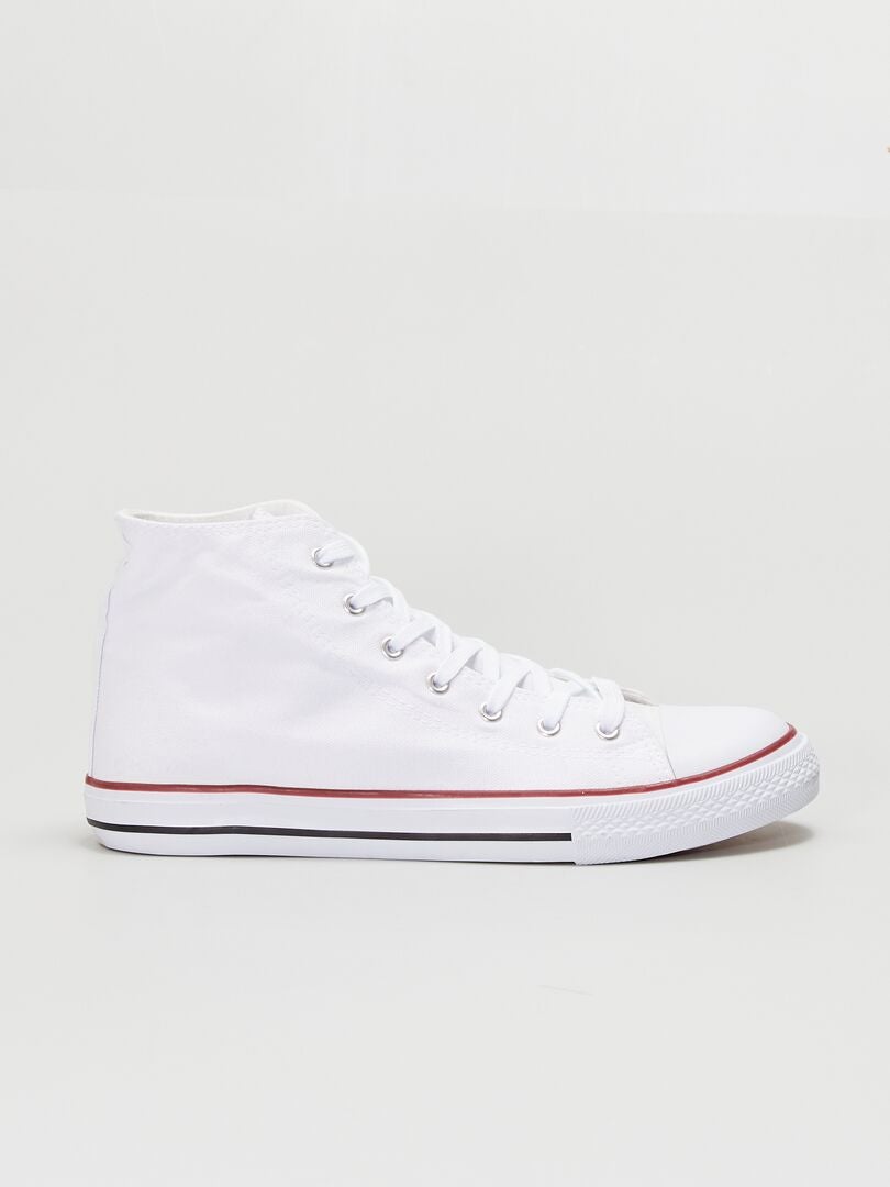 Baskets montantes en toile blanc Kiabi 22.00€