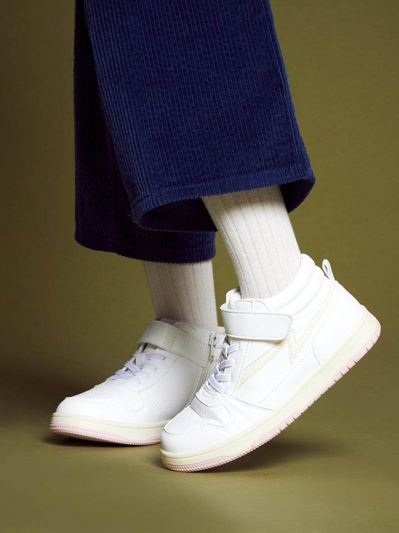 Baskets montantes tricolores blanc - Kiabi