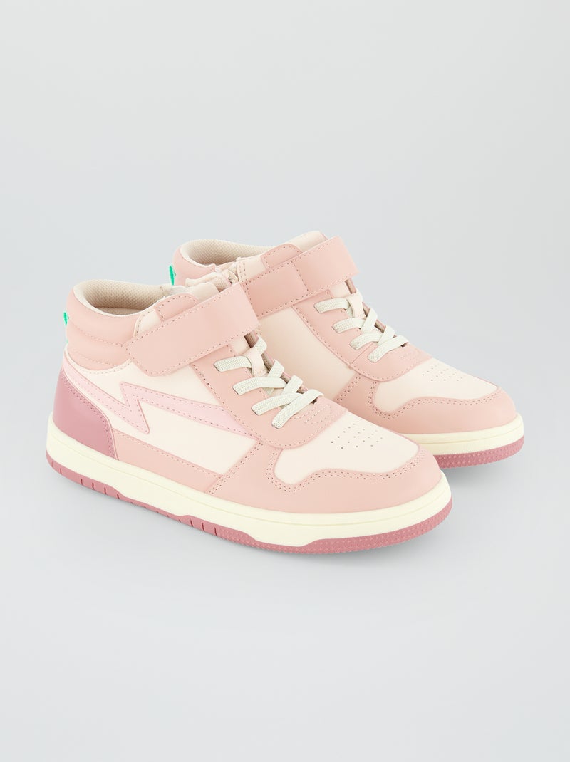 Baskets montantes tricolores Rose - Kiabi
