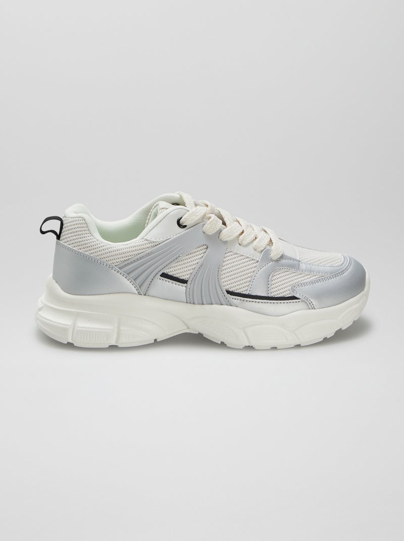 Baskets running semelles chunky Blanc - Kiabi