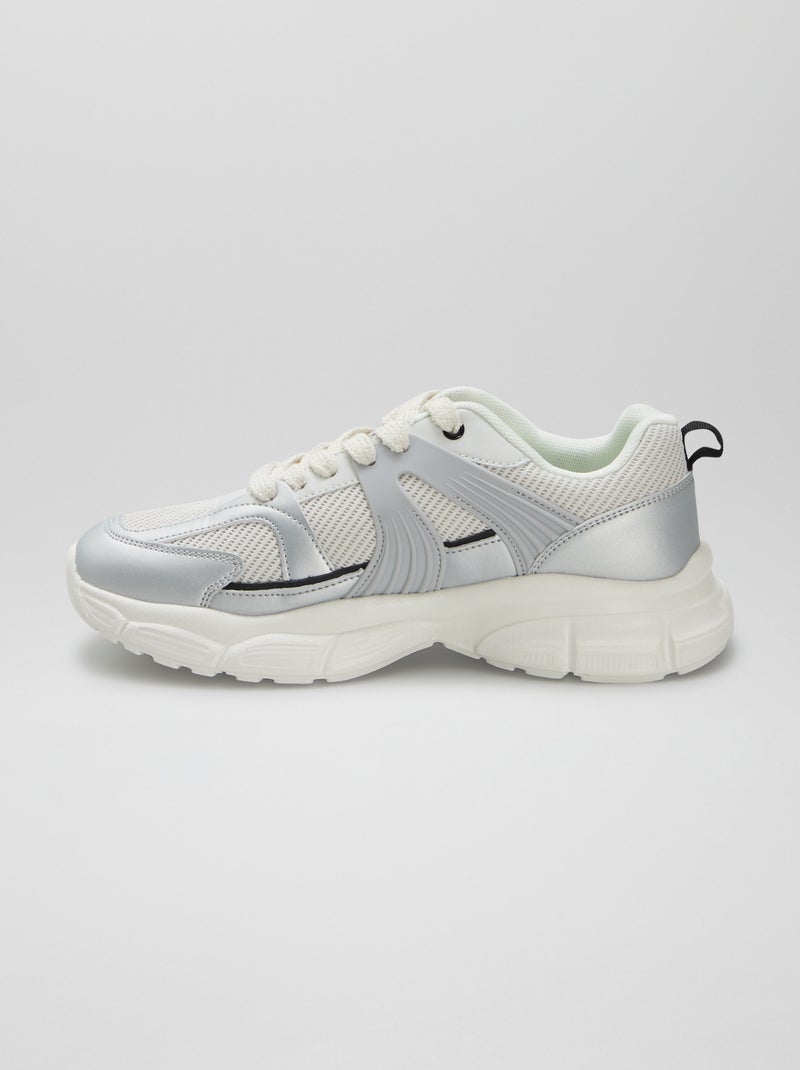 Baskets running semelles chunky Blanc - Kiabi