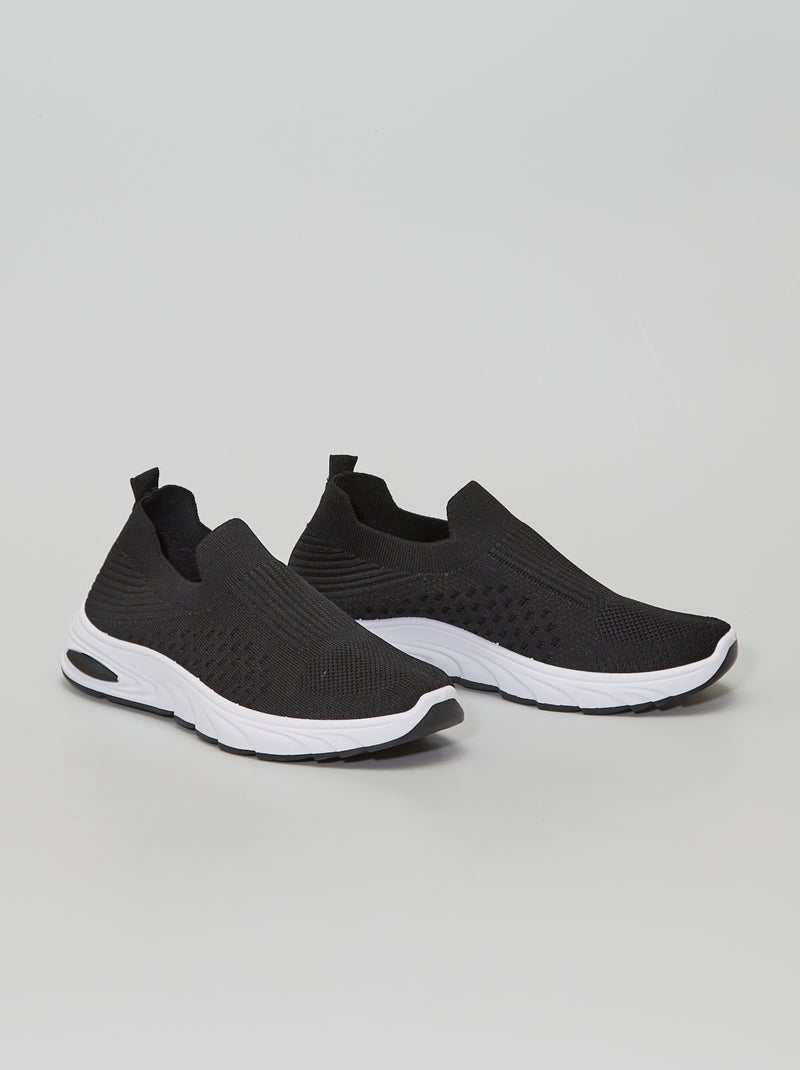 Baskets sans lacets noir - Kiabi