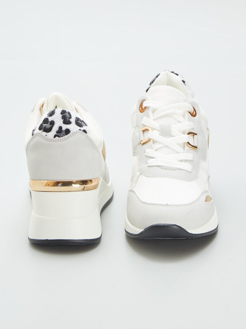 Baskets semelles compensées Blanc - Kiabi