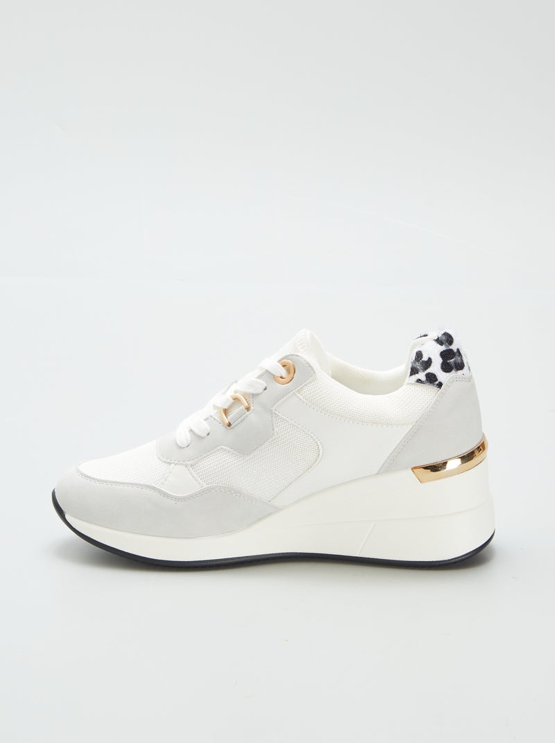 Baskets semelles compensées Blanc - Kiabi