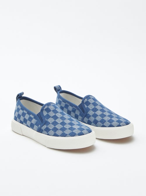 Baskets slip-on à carreaux - Kiabi