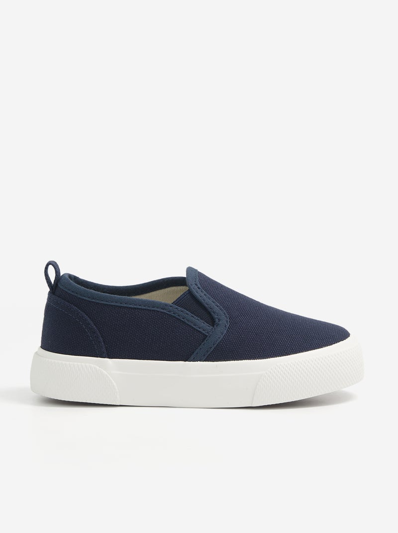 Baskets slip-on avec scratchs à motif Bleu - Kiabi