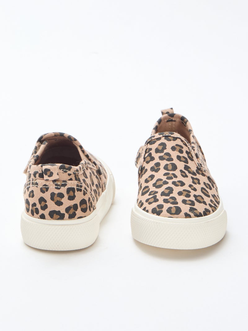 Baskets slip-on léopard Marron - Kiabi