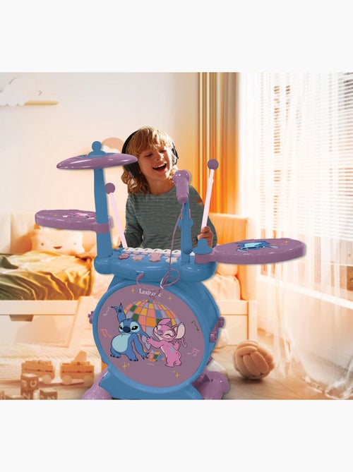 Batterie électronique lumineuse complète avec clavier, cymbales et tabouret stitch - Kiabi Batterie électronique lumineuse complète avec clavier, cymbales et tabouret stitch - Kiabi