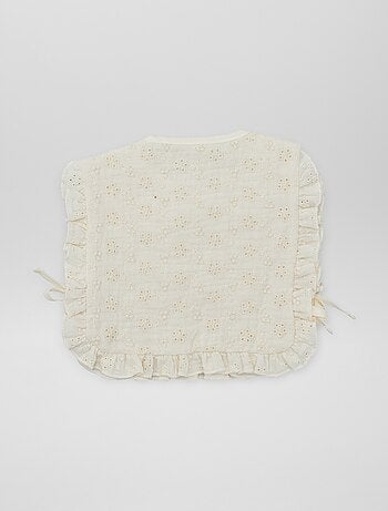 Bavoir double face avec broderie anglaise