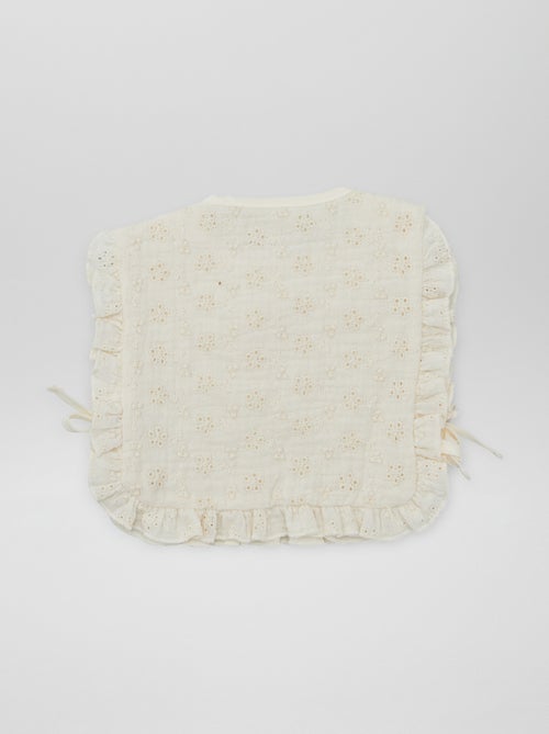 Bavoir double face avec broderie anglaise - Kiabi