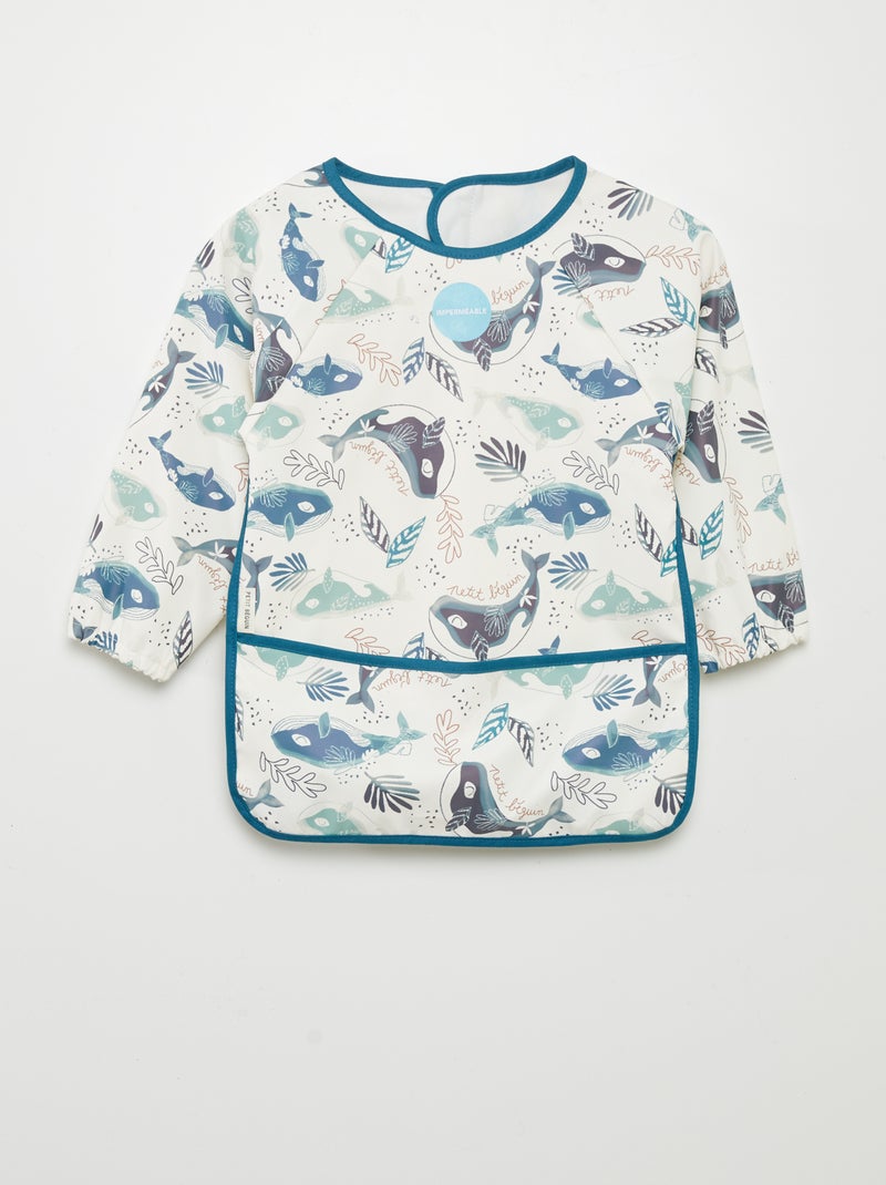 Bavoir imperméable à poche Bleu - Kiabi