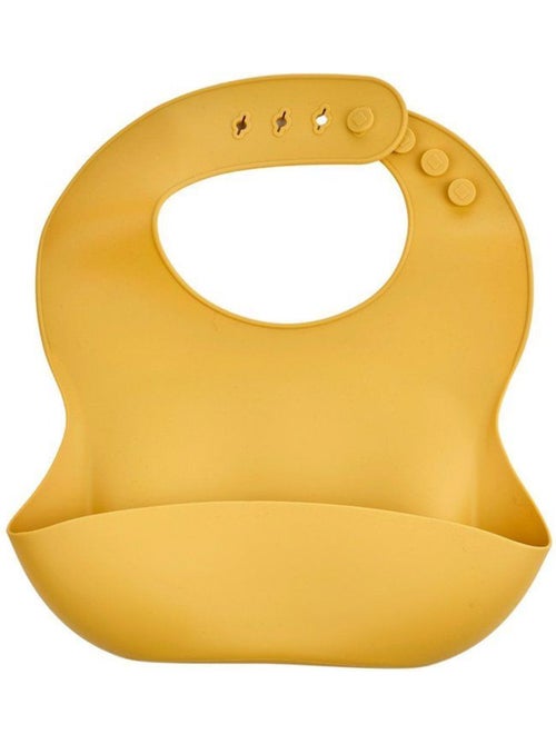Bavoir silicone - thermobaby - avec récupérateur - jaune miel - Kiabi