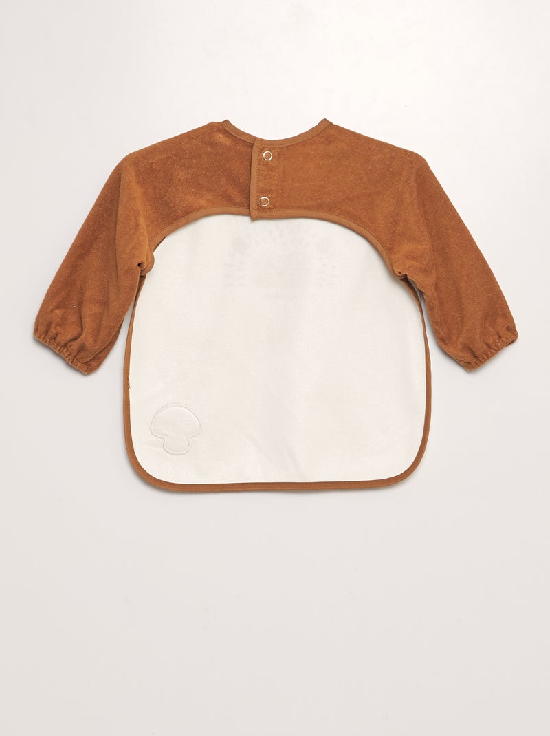 Bavoir tablier en éponge Marron/blanc - Kiabi
