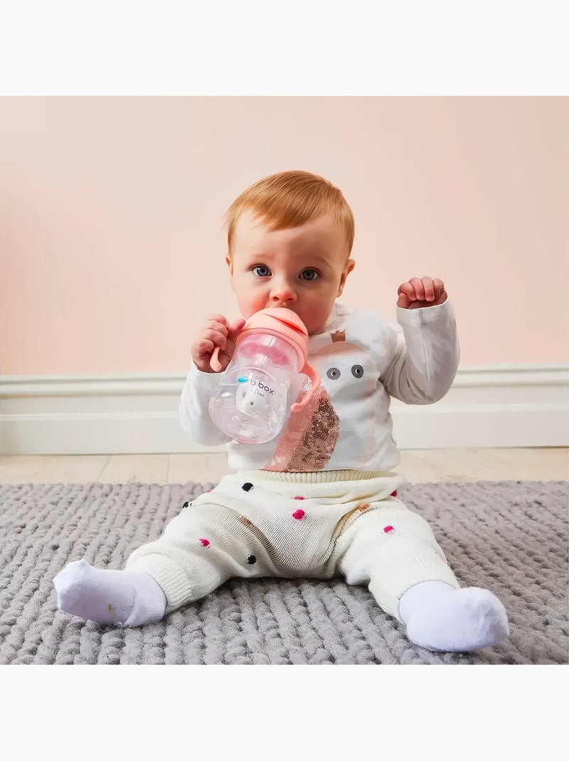 B.box | tasse d'apprentissage bébé à paille lestée anti-fuite Rose saumon - Kiabi