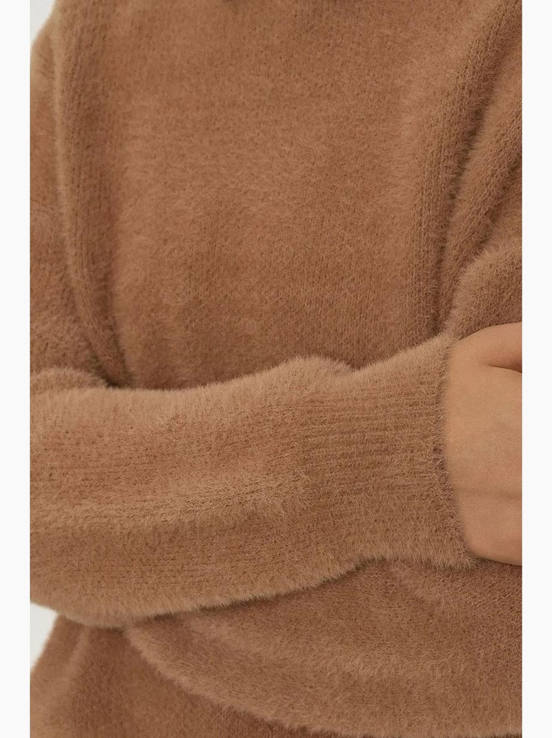 Bearded ronde hals ultrazachte gebreide trui hiccup Beige - Kiabi