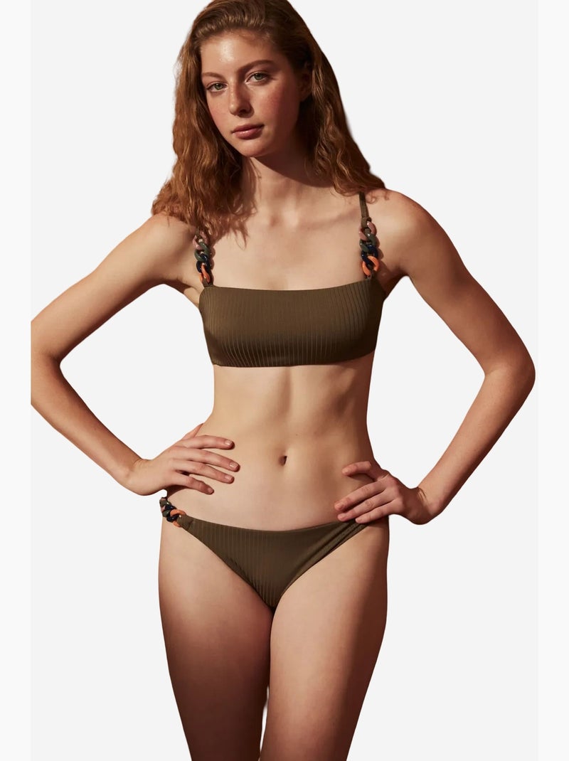 Beatrice side bikinibroekje penti Kaki - Kiabi