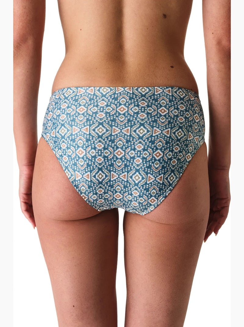 Beatriz burgu bikinibroekje met etnische print en middelhoge taille penti Blauw Wit - Kiabi