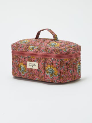 Beautycase van luchtig katoen met print