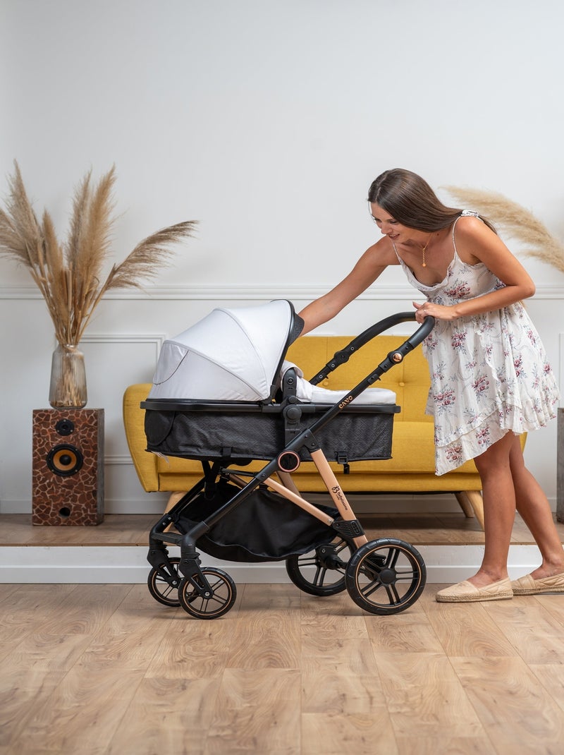 Bebelissimo - 3-in-1 trio-combinatiekinderwagen - autostoeltje - cavo Beige - Kiabi