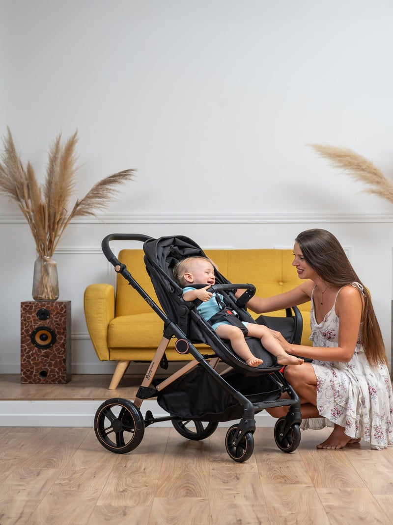 Bebelissimo - 3-in-1 trio-combinatiekinderwagen - autostoeltje - cavo Zwart - Kiabi