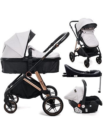 Bebelissimo - 3-in-1 trio-combinatiekinderwagen - autostoeltje 0+ iris – isofix-basis