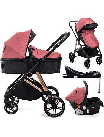 Bebelissimo - 3-in-1 trio-combinatiekinderwagen - autostoeltje 0+ iris – isofix-basis