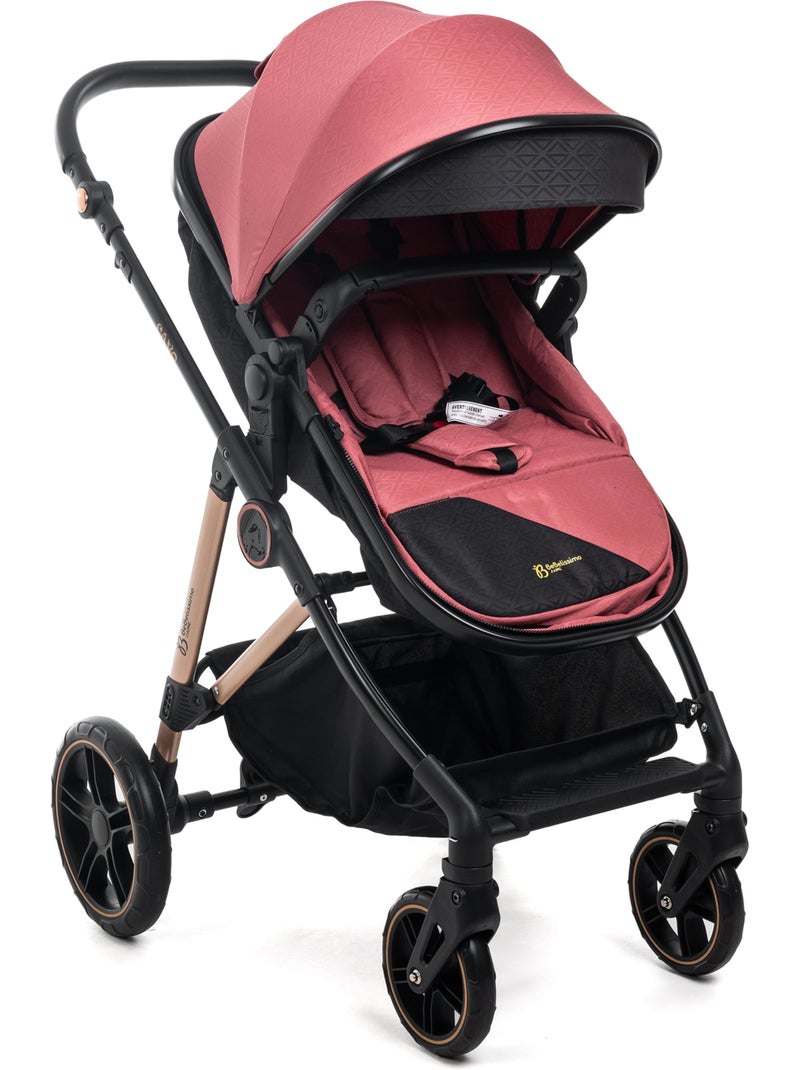 Bebelissimo - 3-in-1 trio-combinatiekinderwagen - autostoeltje 0+ iris – isofix-basis Bordeaux - Kiabi