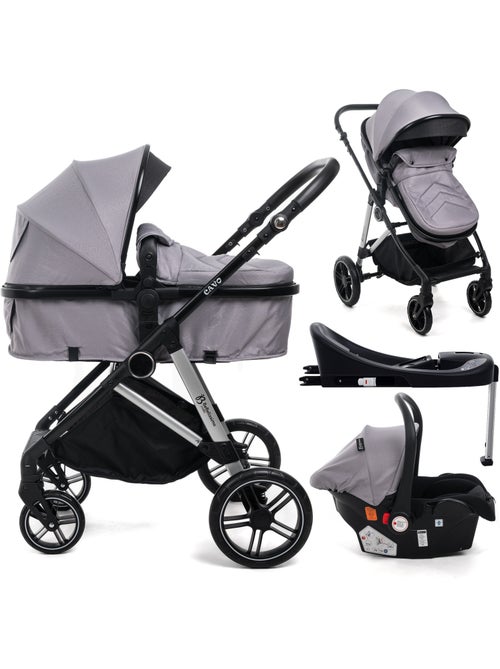 Bebelissimo - 3-in-1 trio-combinatiekinderwagen - autostoeltje 0+ iris – isofix-basis - Kiabi Bebelissimo - 3-in-1 trio-combinatiekinderwagen - autostoeltje 0+ iris – isofix-basis - Kiabi
