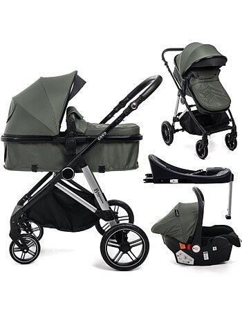 Bebelissimo - 3-in-1 trio-combinatiekinderwagen - autostoeltje 0+ iris – isofix-basis