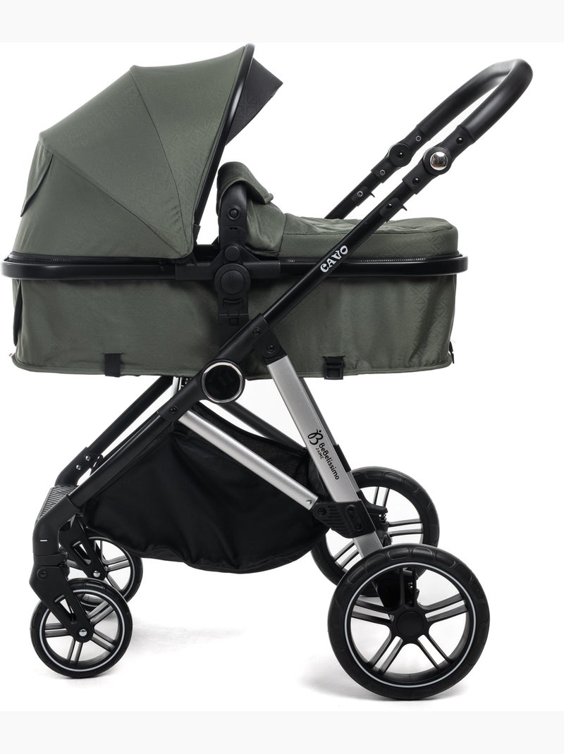Bebelissimo - 3-in-1 trio-combinatiekinderwagen - autostoeltje 0+ iris – isofix-basis Groen - Kiabi