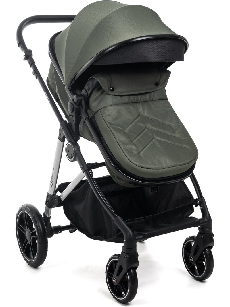 Bebelissimo - 3-in-1 trio-combinatiekinderwagen - autostoeltje 0+ iris – isofix-basis Groen - Kiabi