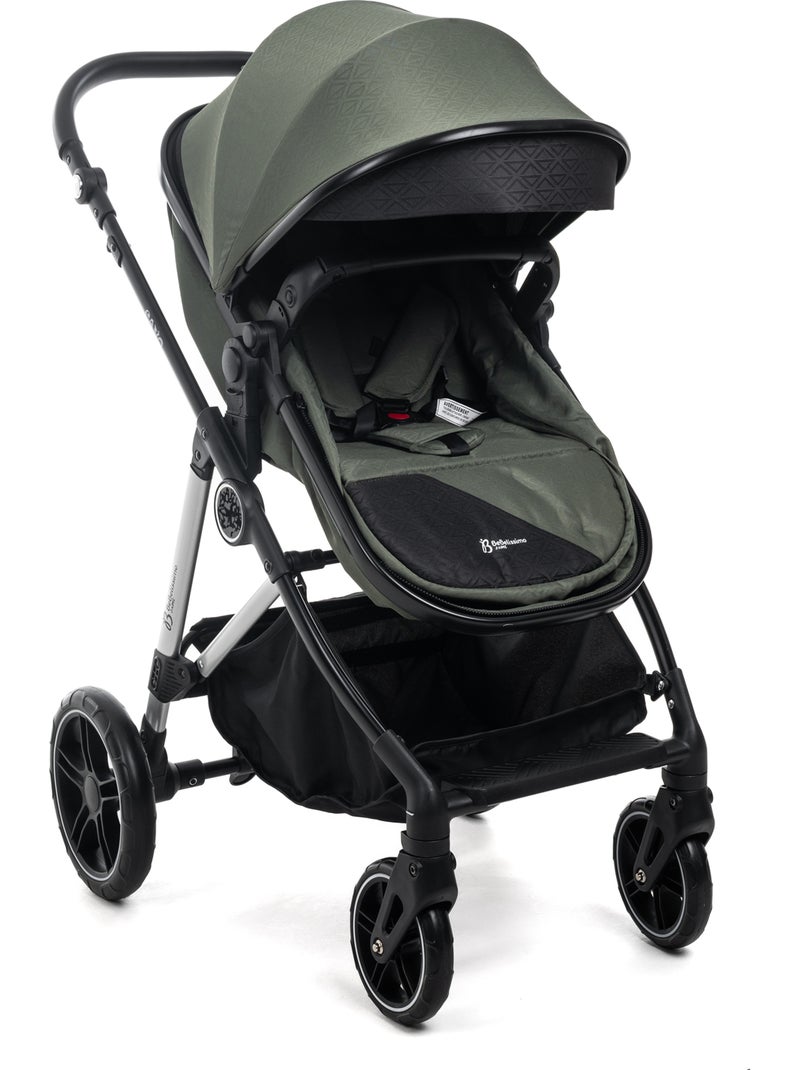 Bebelissimo - 3-in-1 trio-combinatiekinderwagen - autostoeltje 0+ iris – isofix-basis Groen - Kiabi