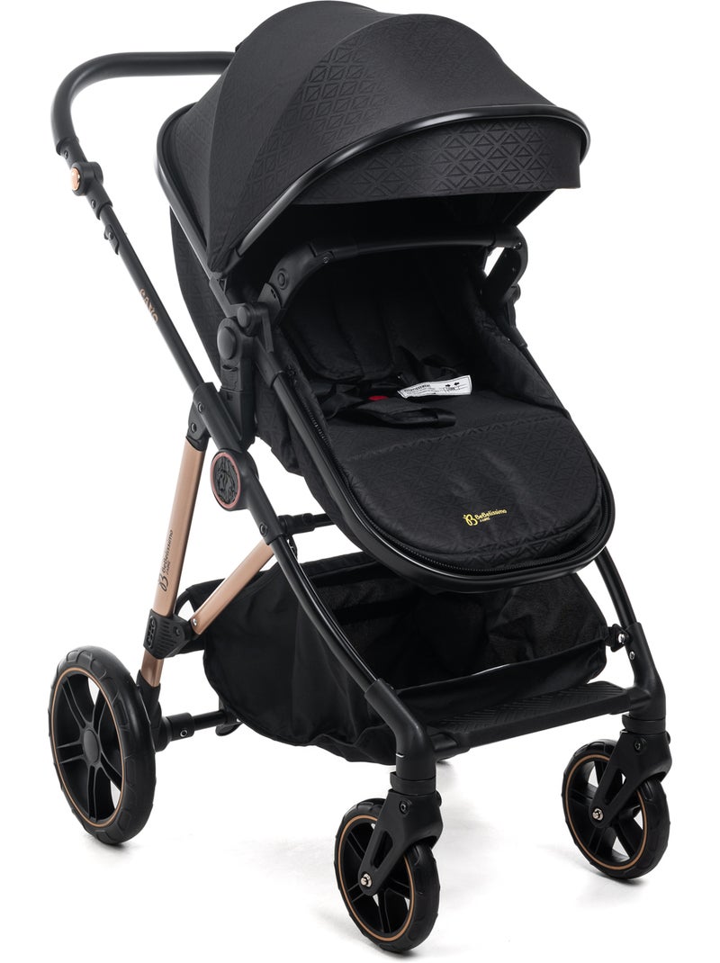 Bebelissimo - 3-in-1 trio-combinatiekinderwagen - autostoeltje 0+ iris – isofix-basis Wit Zwart - Kiabi